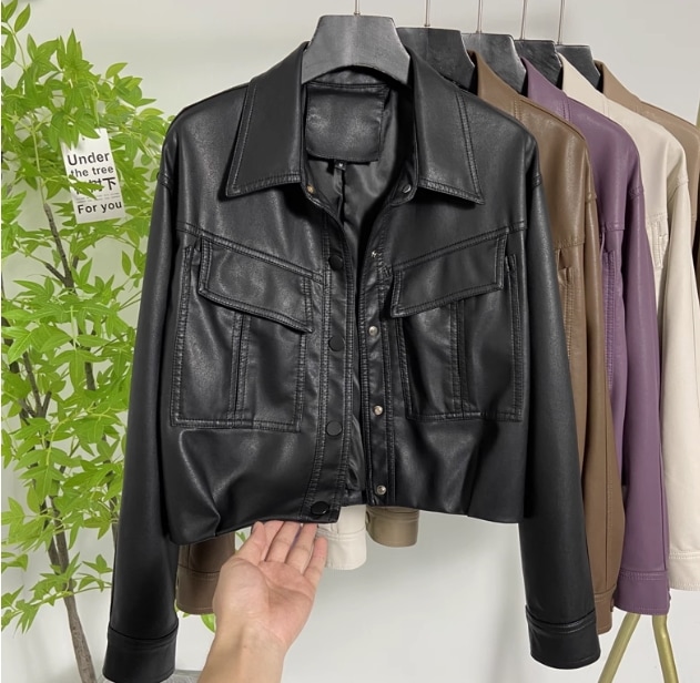 レディース ジャケット 上着 レザージャケット きれいめ シンプル カジュアル 上品 おしゃれ かっこいい レトロ アジアン こなれ感 ラフ メンズライク マニッシュ ボーイッシュ スポーティー