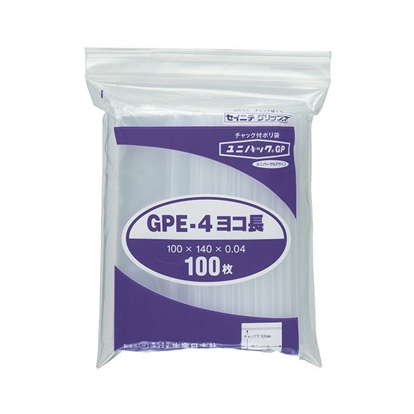 （まとめ） セイニチ ユニパックGP ヨコ長タイプヨコ140タテ100厚み0.04mm GPE-4ヨコナガ 1パック（100枚） 10セット