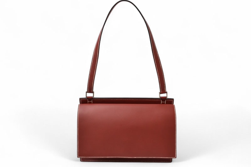 バッグ ヴァランタン ボックスカーフ ルージュアッシュ シルバー金具 E:2001年【中古】