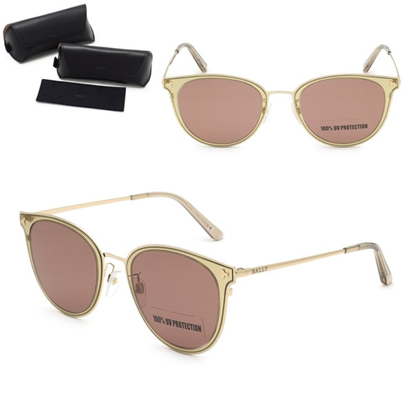 サングラス BY0067-D/S 47E 53 サングラス ノーズパッド UVカット レディース イエロー ゴールド ブラウン