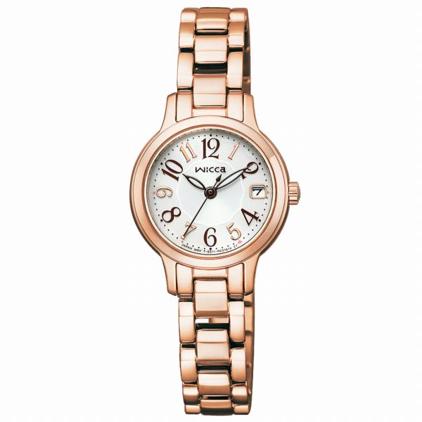 取寄品 正規品 CITIZEN シチズン ウィッカ KH4-963-13 wicca ラウンドフェイス 日付カレンダー レディース腕時計