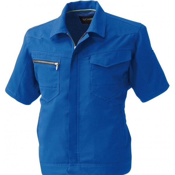 961 半袖ブルゾン 6Lサイズ ブルー(8) SOWA