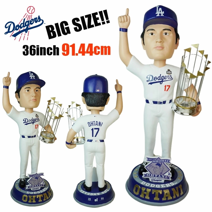 大谷翔平 ビッグ ボブルヘッド シリアルナンバー入り36インチ フィギュア 91.44cmMLB Ohtani Champ Bobble 36inch TROPHYLA