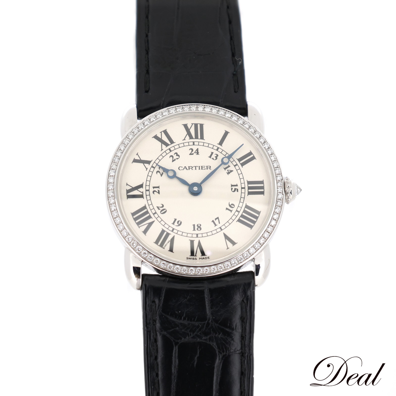 K18WG ベゼルダイヤ カルティエ ロンド ルイ カルティエ SM WR000251 レディース 腕時計その他 ブランド腕時計