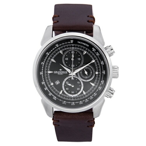 GRANDEUR グランドールプラス メンズウォッチイタリアンレザーバンドシリーズ マローネ(焦げ茶) GRP001W3