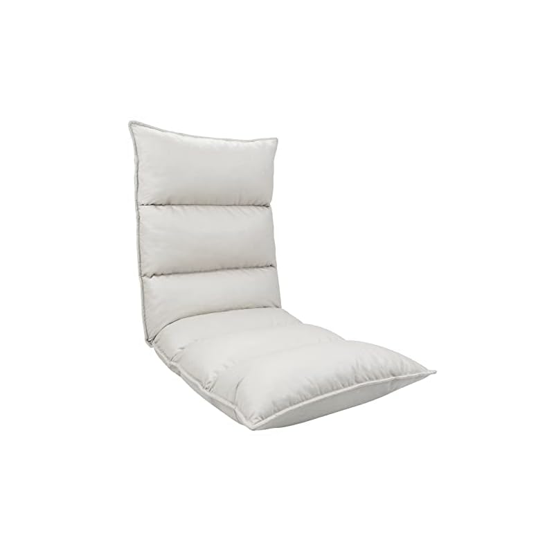 WAVV 座椅子 低反発座椅子ソファー 頭背脚独立可動３点14段階リクライニング 肉厚クッション 一人掛け座椅子 コンパクトサイズ ハイバック 撥水加工 フロアチェア 座椅子 (ベージュ)