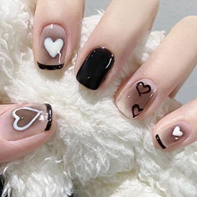 Qoo10] 2023 ネイルチップ 短め 24枚入