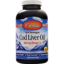 CARLSON社　ノルウェー タラ肝オイル (1000mg) ライトリー レモン 300ソフトジェルカプセル