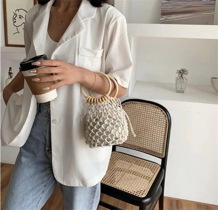 品質は本当に素晴らしいです 早い者勝ち バケットバッグ 気質 2024年の新しいスタイル レトロ 織