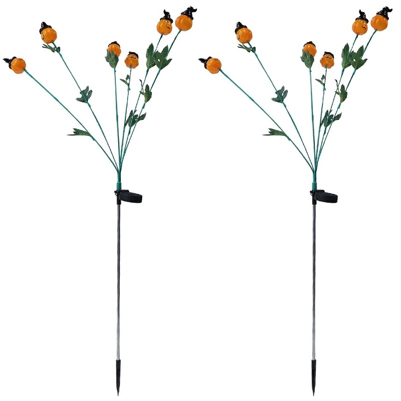 「10％OFFクーポン配布中」二本セット ハロウィン カボチャソーラーライト 埋め込みライト 屋外ガーデンデコレーションライト イルミネーションライト 庭園灯 芝生ランプ 自動点灯 芝生 庭 風景 ソ