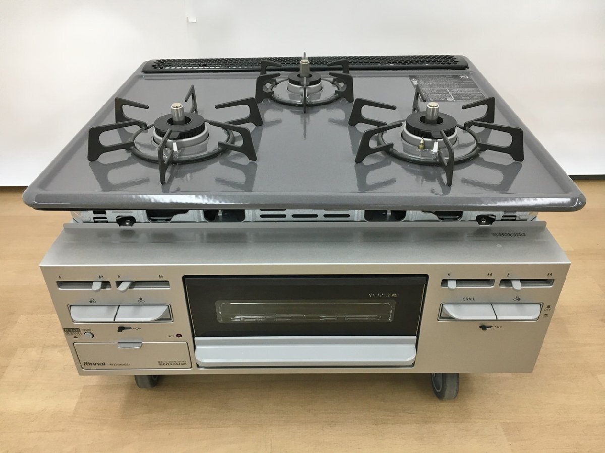 ビルトインコンロ 都市ガス12A・13A用 RB32AM5H2SA 左強火力 3口 リンナイ Rinnai 幅60cmタイプ 2024年製 美品 2512LT435