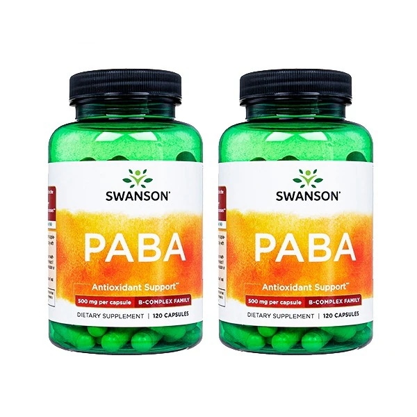 Swanson　スワンソン 　PABA500mg120錠 2本　海外直送日時指定不可　国際郵便発
