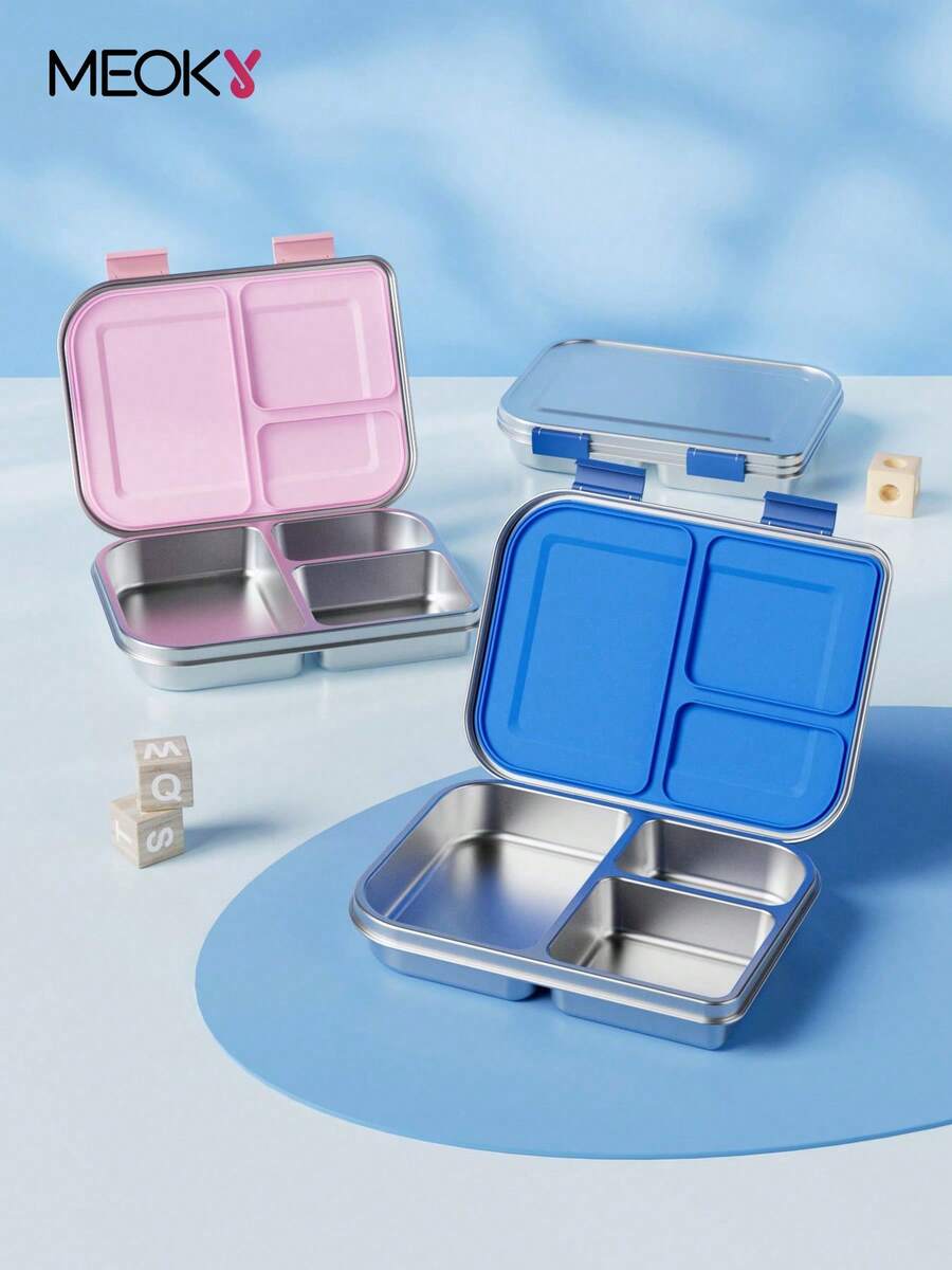 3層式ステンレス弁当箱再利用可能な金属製ランチ子供から大人まで使えます学校オフィス旅行での食事の準備に適しています