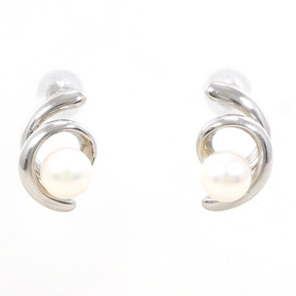 PT900 プラチナ ピアス パール(真珠) 総重量約3.4g ジュエリー 中古