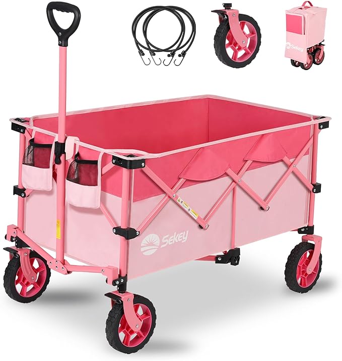 大容量135L 耐荷重150kg 驚くほどコンパクト&軽量 【類似品で最小級の収納サイズと重量】 【ブレーキ付き】 キャリーワゴン 【小回りの良いノーパンクタイヤ】 簡単組立 折り畳み ワンタッチ収束 9,562円