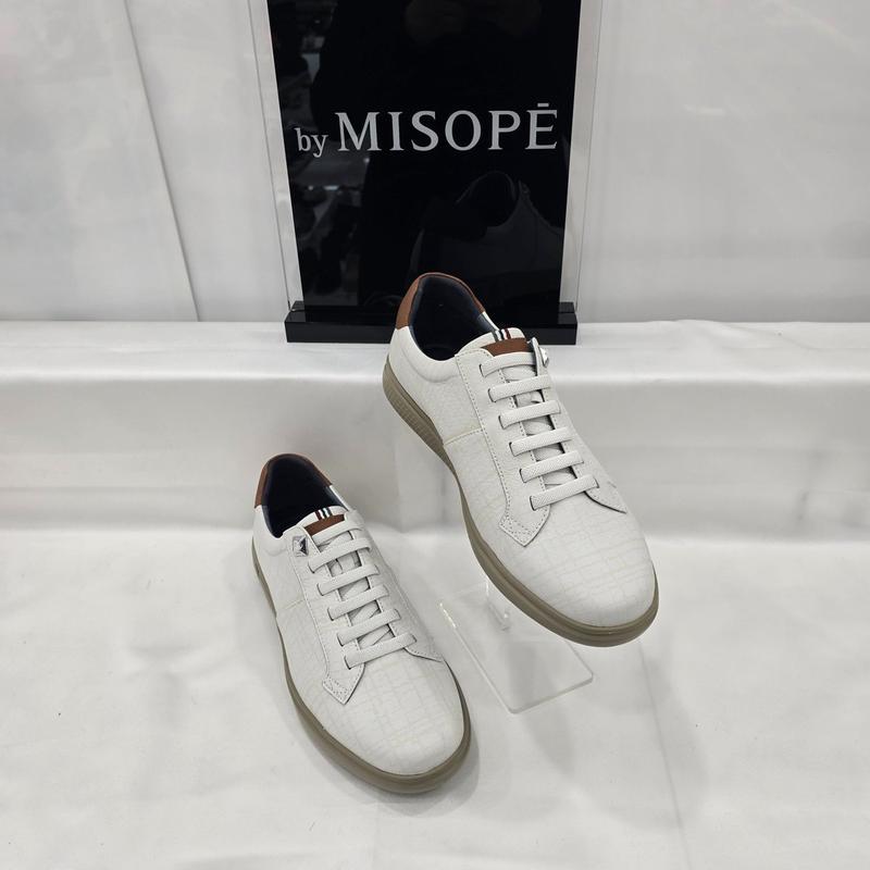 By 男性柄レザーバンドスニーカー 122HT130TG002 IVORY 2 JJ