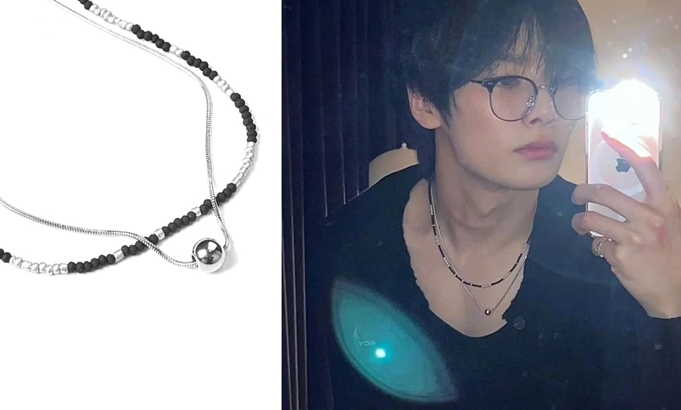 SSY Handmade Glass Beads & Silver Ball Layering/ Stray Kids アイエン着用