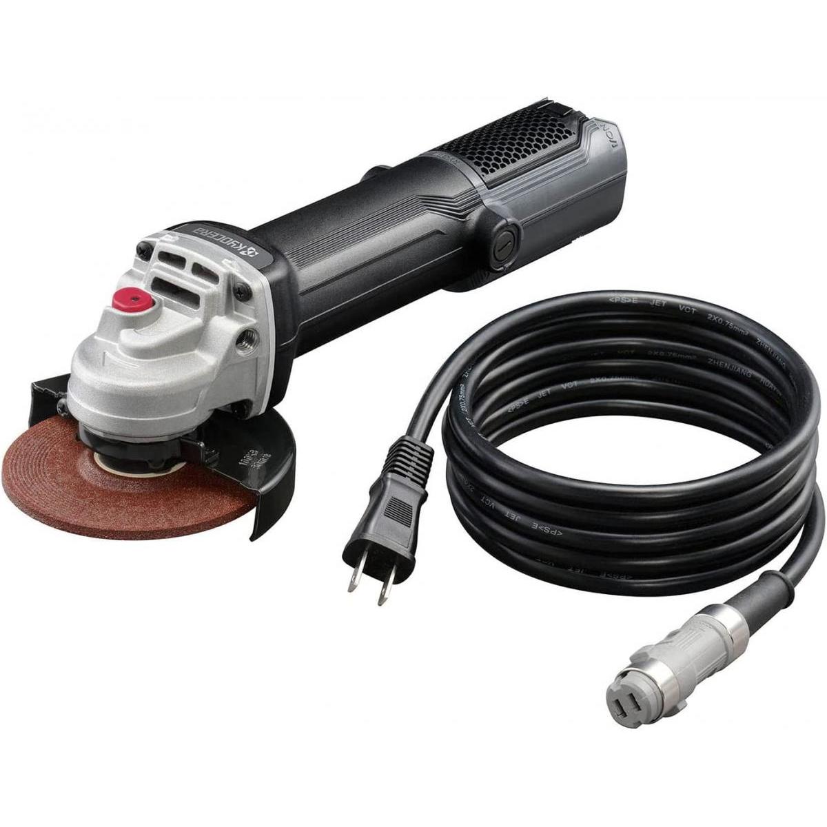 京セラ 旧リョービ ディスクグラインダー 脱着式コード付き RG114 φ52mm 最大出力1100W 極細ボディ