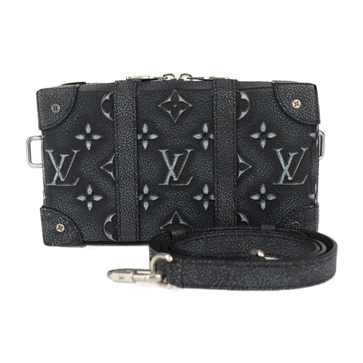 LOUIS VUITTON ルイ ヴィトン ショルダーバッグ M81776 ソフトトランク・ウォレット モノグラム レザー ブラック シルバー金具 ポシェット 2WAY クラッ【本物保証】