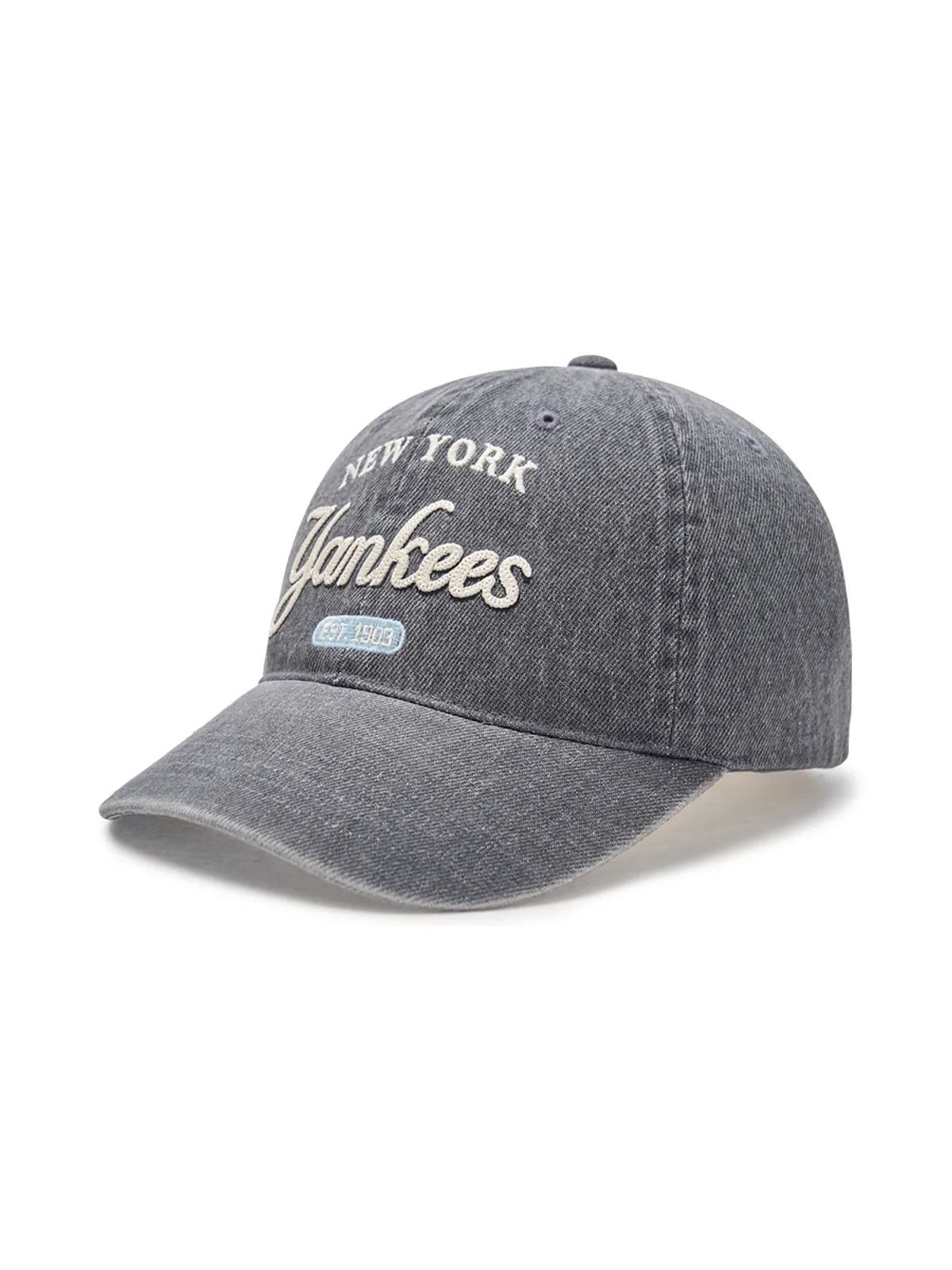カラー デニム アンストラクチャー ベースボールキャップ NY (Grey)