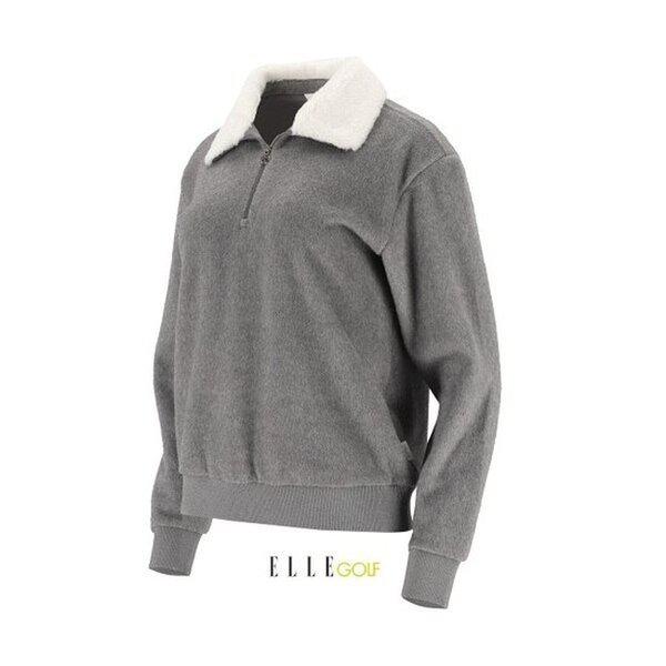 24 女性冬ファーポイントハーフジップTシャツ 6K85402-932_BP