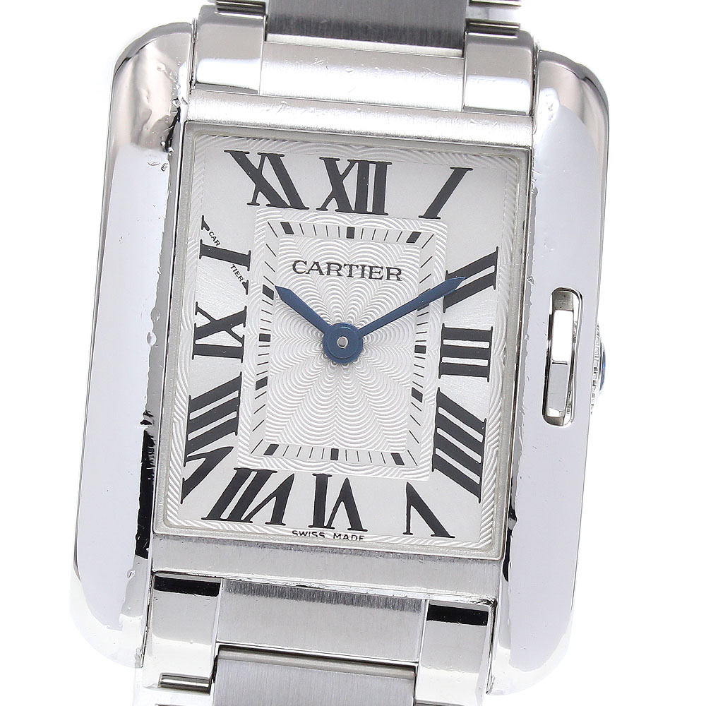カルティエ CARTIER W5310022 タンクアングレーズSM クォーツ レディース 保証書付き_827181【中古】