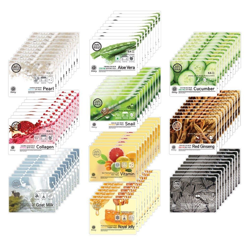 デュイエッセンスマスクパック100枚25ml/カタツムリ+コラーゲン+アロエベラ+キュウリ+紅参+真珠+山陽油+ロイヤルゼリー+ビタミン+チャム