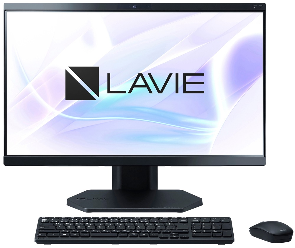 NECエヌイーシー 一体型デスクトップパソコン LAVIE A23(23.8型/Core i7 1355U/メモリ 16GB/SSD 512GB/DVD/Office)ファインブラック PCA23