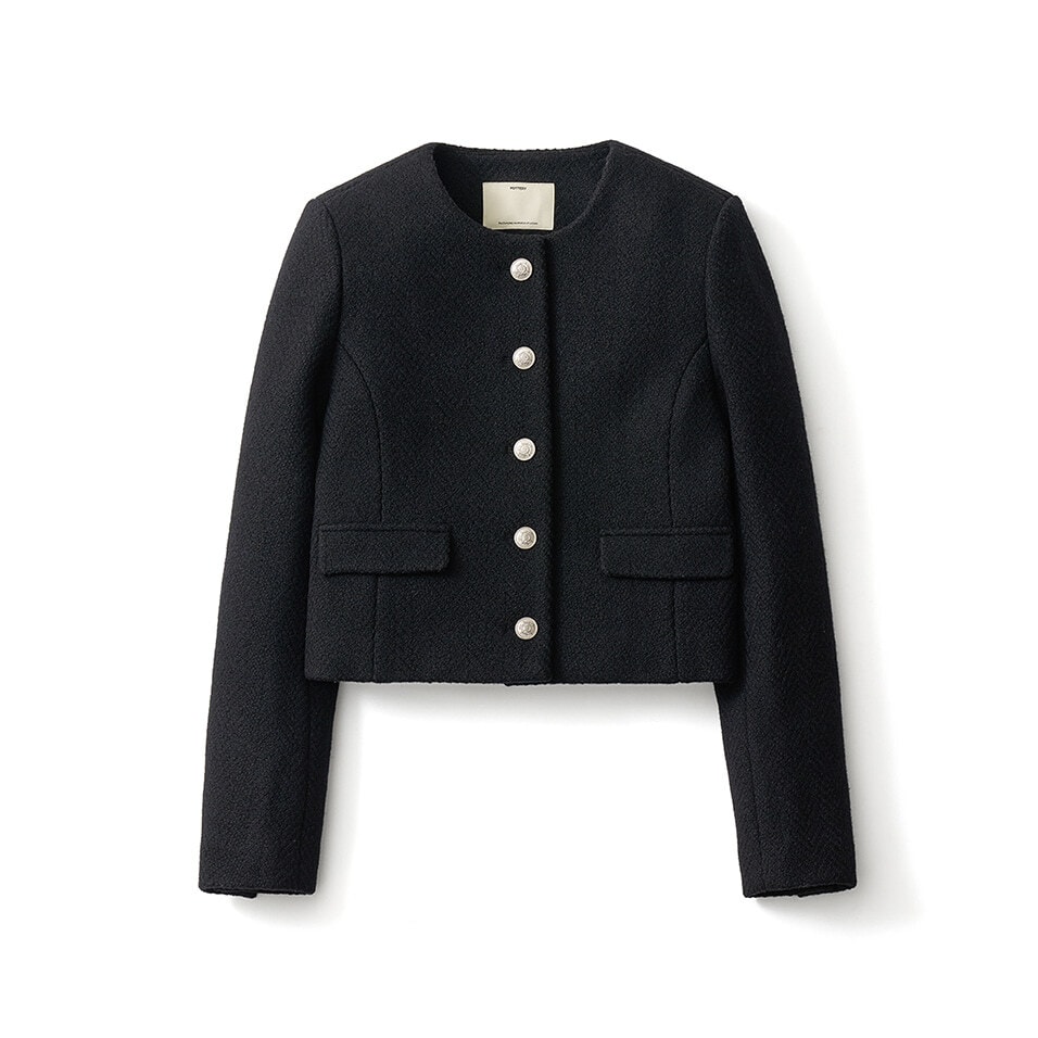 【POTTERY】 W DUGDALE WOOL TWEED JACKET : BLACK 42,055円