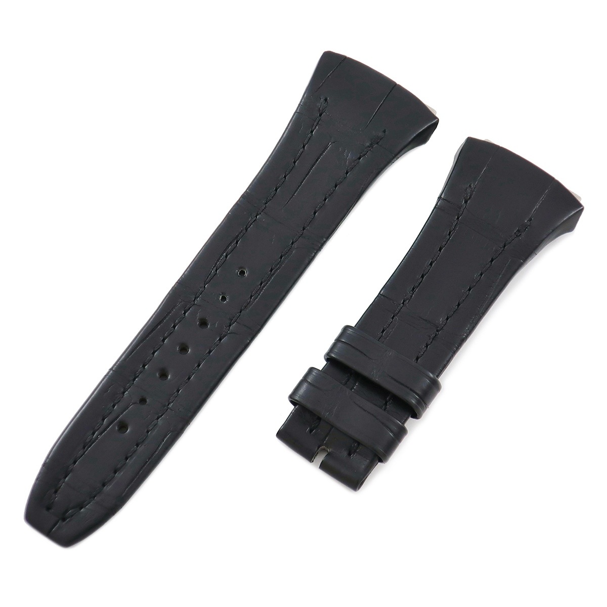 メンズ 未使用 純正 クロコ ベルト ストラップ 28mm 黒 3年保証 22,407円