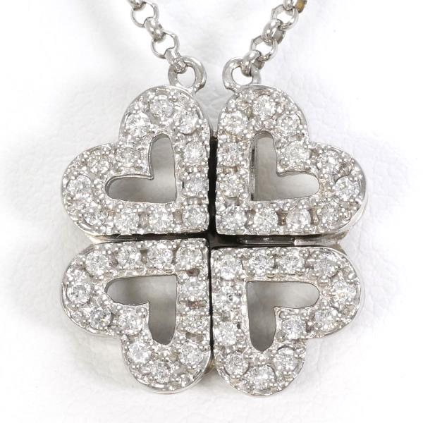 K18 18金 WG ネックレス ダイヤ 0.38 カード鑑別書 ジュエリー 中古