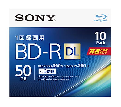 他サイト： ソニー ビデオ用ブルーレイディスク 10BNR2VJPS6(BD-R 2層:6倍速 10枚パック)の商品画像