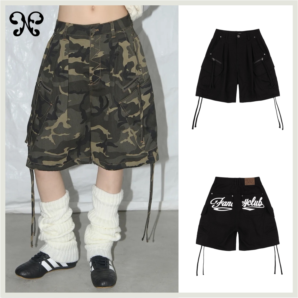 Cargo Lettering Bermuda Pants ワイドパンツ 夏
