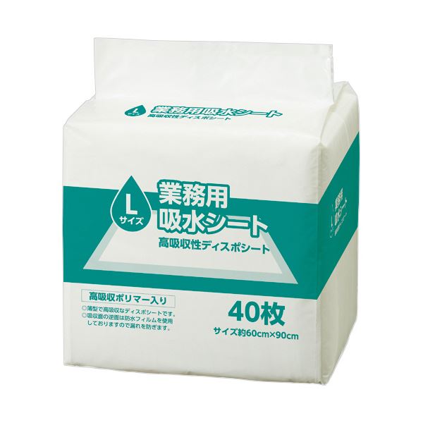 (まとめ)TANOSEE 業務用吸水シート Lサイズ(スーパーワイド) 1パック(40枚)(×10セット)