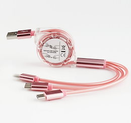 8.8 Lightning 充電 ケーブル iphone type-c android Micro USB 1本で3タイプの役割 3in1 充電ケーブル 巻き取り式 充電器 充電コード usbケーブル
