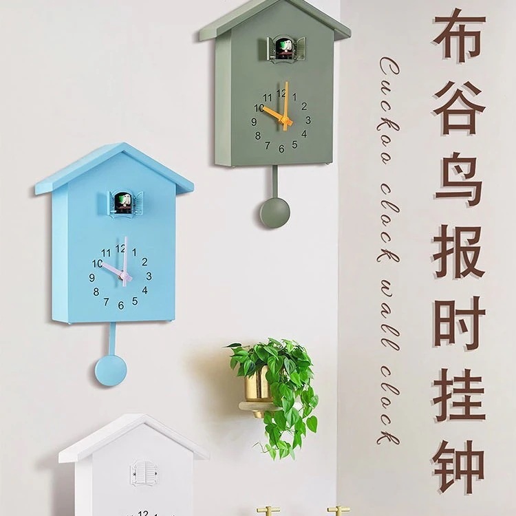 【可愛い掛け時計】北欧風の壁掛け時計カッコウが窓の外に現れる時間ごとに時刻を知らせる壁掛け時計リビングルーム用家庭用人気商品