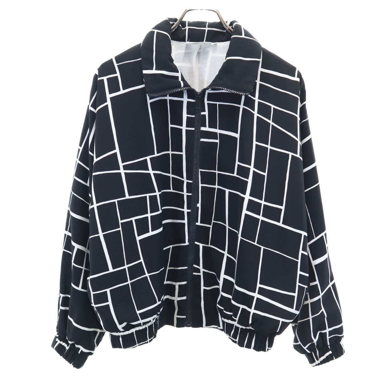 LILYS 80s 90s オールド USA製 総柄 ブルゾン S ブラック メンズ 古着