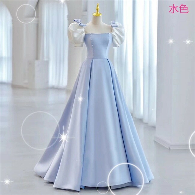 XLサイズ　在庫処分　即納　水色/ワインレッド マキシ丈ロング丈　ロングドレス　スカート 二次会ドレス フォーマルドレス　春 夏 秋 冬 パーティドレス 二次会 2次会 レース 成人式 同窓会