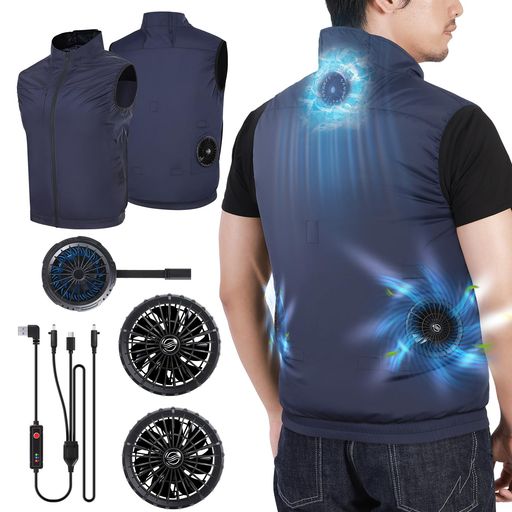 [NQG] 冷却ベスト 革新のペルチェ冷却&デュアルファンベスト 2025年最新型 冷却システムウェア USB給電タイプ 熱中症対策 驚異の-13C冷却 撥水機能付き 作業服 冷却作業着 M-4L