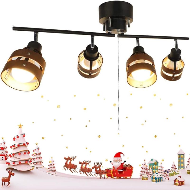 Depuley シーリングライト 4灯 おしゃれ リビングライト ペンダントライト 68畳 プルスイッチ キッチン用 台所 プレゼント 天井照明 間接照明 角度調整 ストレートタイプ 高さ32cm