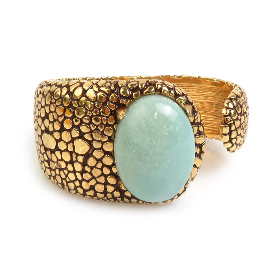 フェンディ FENDI バングル メタル/ストーン ゴールド×グリーン系 レディース t19666a