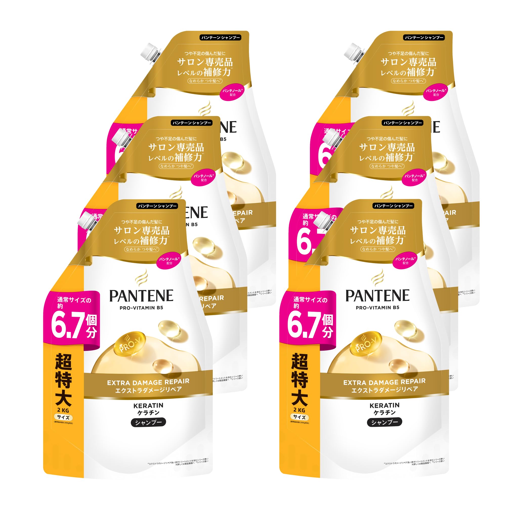 パンテーン シャンプー 2L×6 詰め替え超特大 エクストラダメージリペア 【Amazon.co.jp限定】