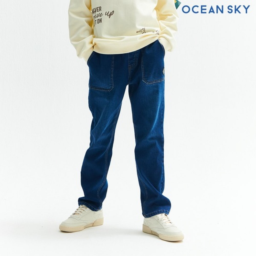 オーシャンスカイ 男の子 スリム ゆったり あたたかいデニムパンツ-CEJB2302B0N