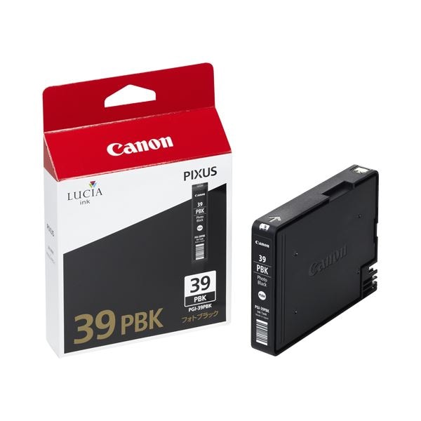 (まとめ) キヤノン Canon インクタンク PGI-39PBK フォトブラック 4857B001 1個 (×10セット)
