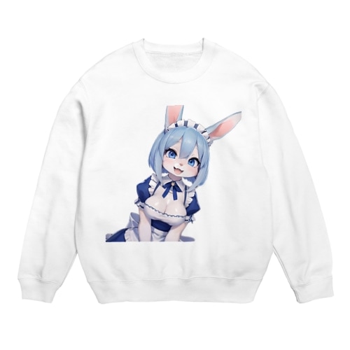 【文字入れ可能受注生産】ウサギの女の子　メイド　ケモナー　笑顔 スウェット