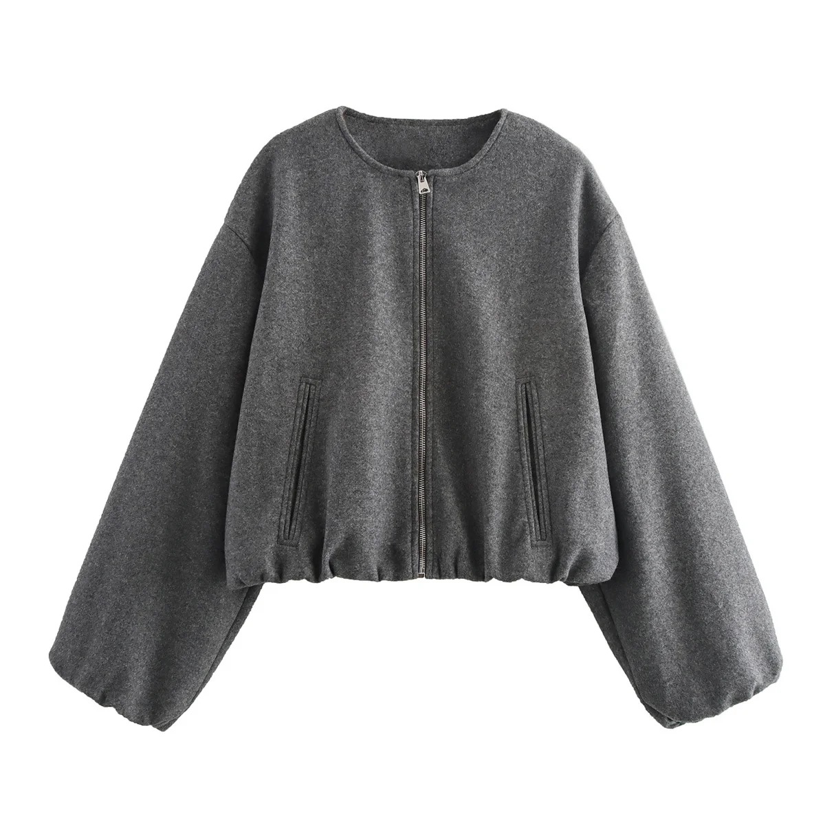 女性のためのモノクログレーの野球ジャケット,ジッパー付きのゆったりとしたカジュアルトップ,ストリートウェア,エレガントなコート,アウター,2022