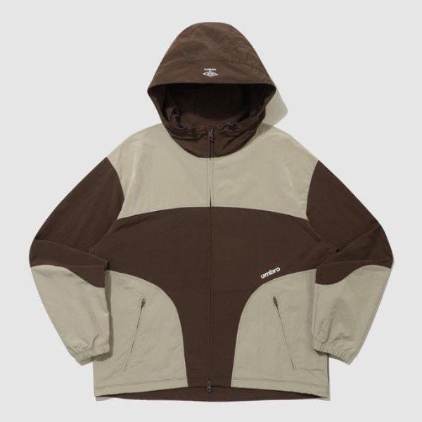 ウィンドブレーカー CQK UQ123CJK12-BRW ウェイファインダー配色フード付きウィンドブレーカージャケット / BROWN