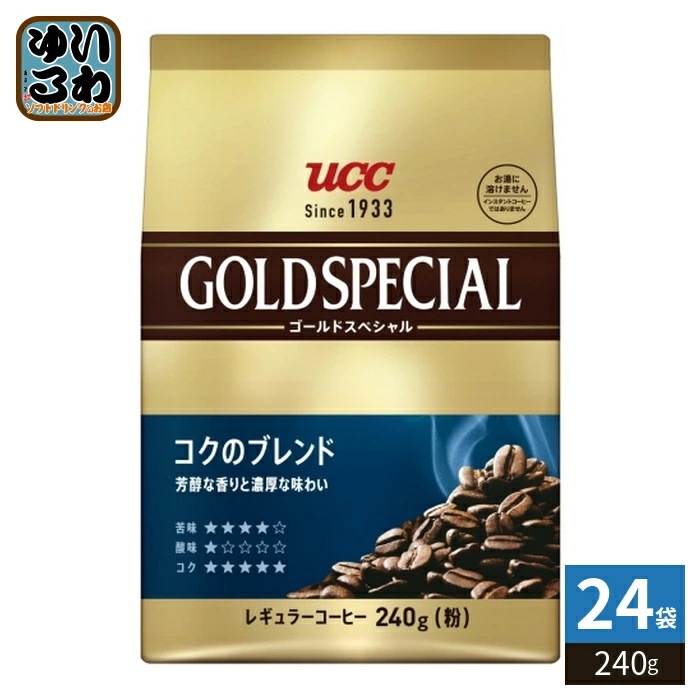 UCC ゴールドスペシャル コクのブレンド 粉 240g 24袋 (6袋入×4 まとめ買い) コーヒー粉 レギュラーコーヒー