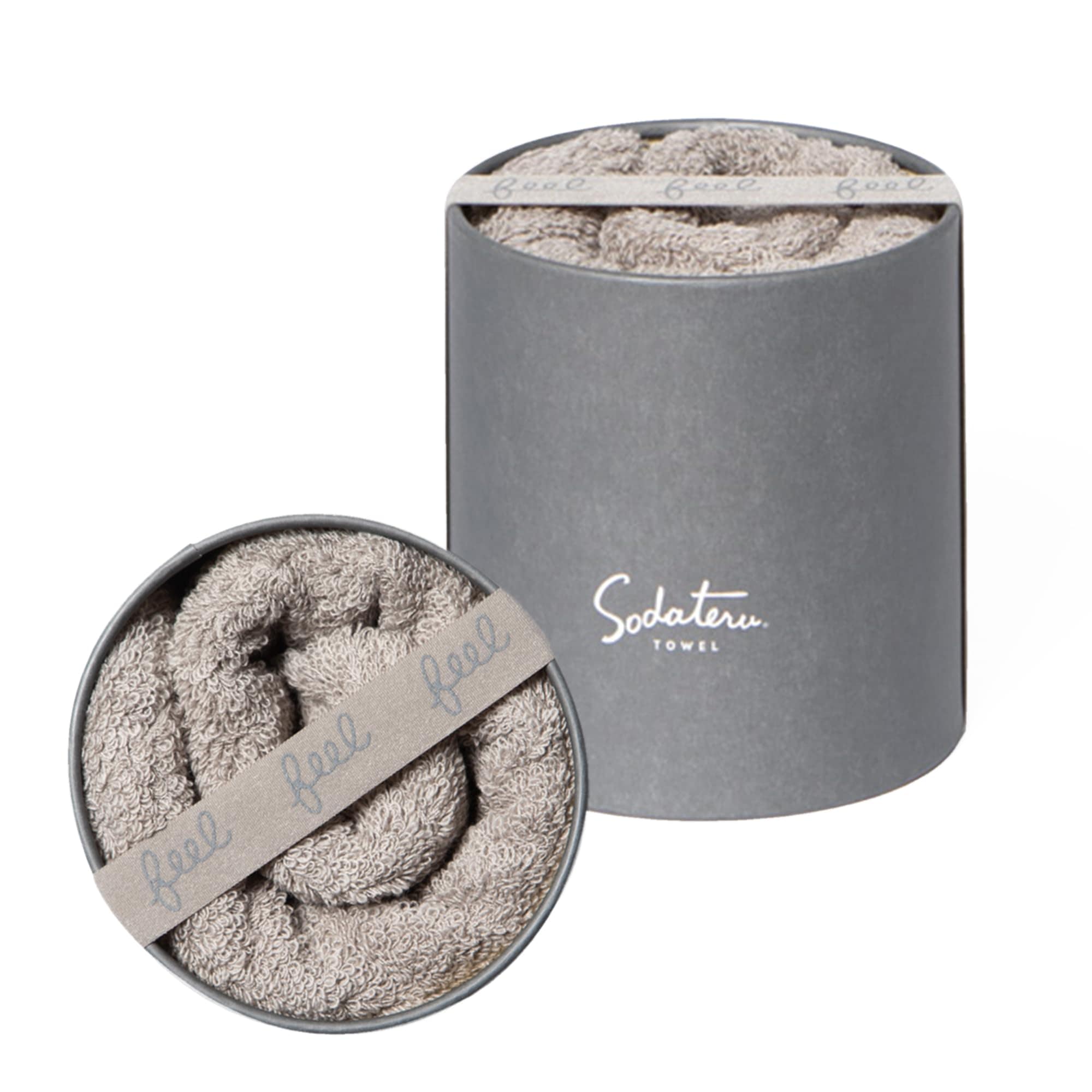 育てるタオル feel フェイスタオル ムーングレージュ(茶系) 34×85cm 綿100％ ボックス入り SD-FEEL-FGG