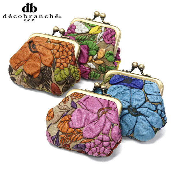 デコブランシェ コインケース レディース 本革 decobranche 財布 ブランド 日本製 小銭入れ がま口 革 花柄 京香 KYOUKA d-04-05
